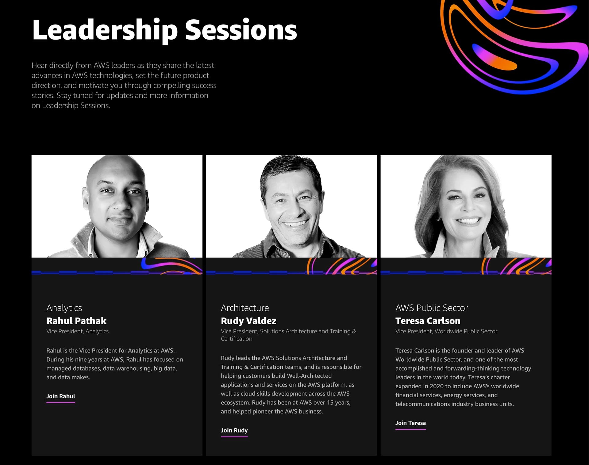 Leadership Sessions are available for most tracks