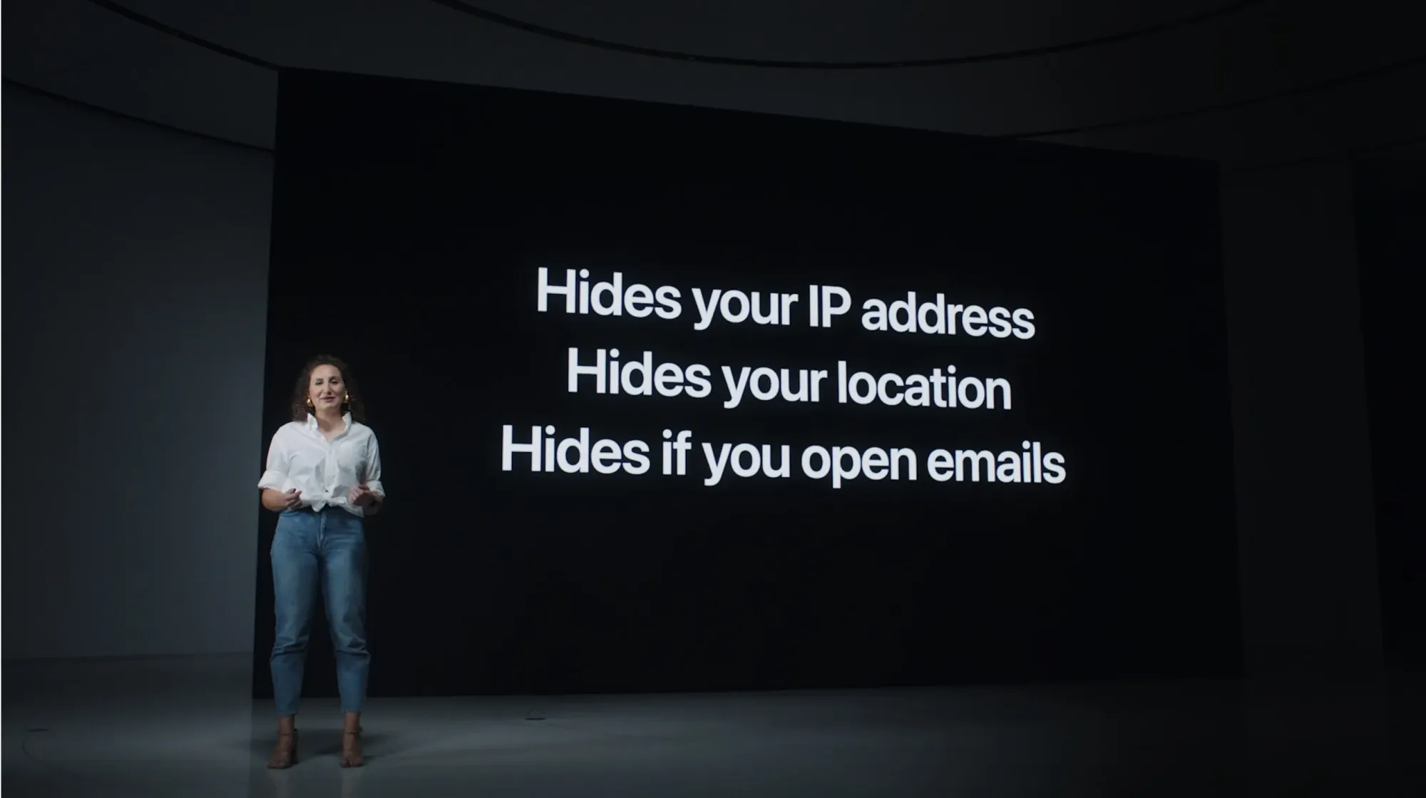 Hides your IP address. Hides your locations. Hides if you open email.